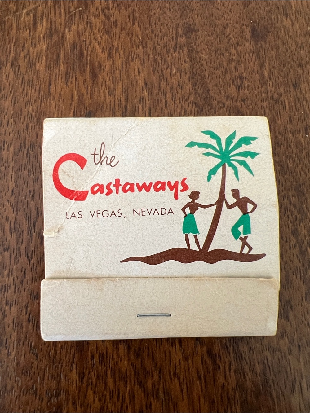Vintage Matchbook Cover 1950’s Retro Castaway Bar & Casino Las Vegas NV Palm